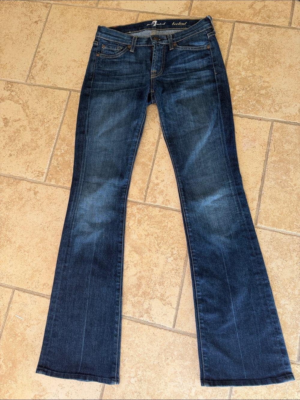 7 For All Mankind Dark Blue Flare Jeans